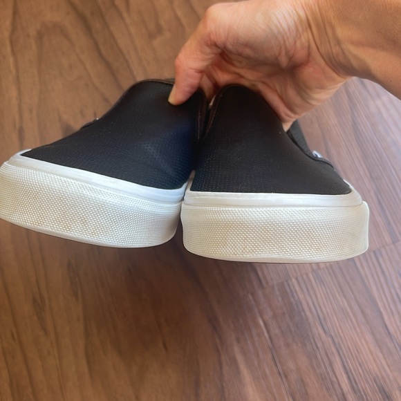 Vans Classic Slip Ons Black Perf Leather Size 7 - Picture 3 of 8